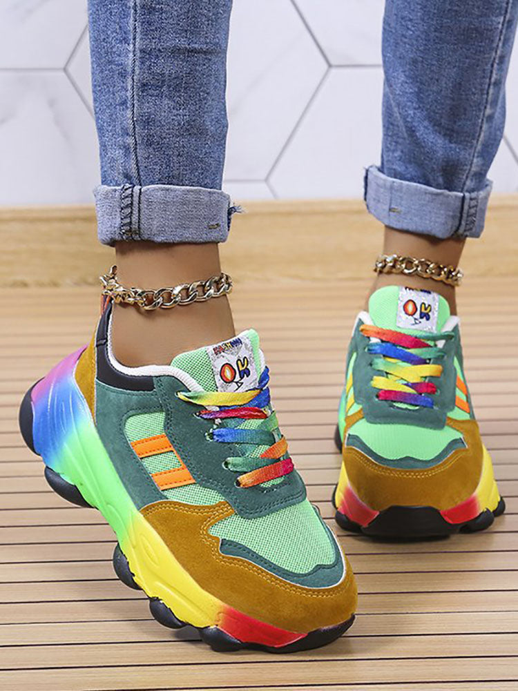 Gradient Colorful Platform Sneaker