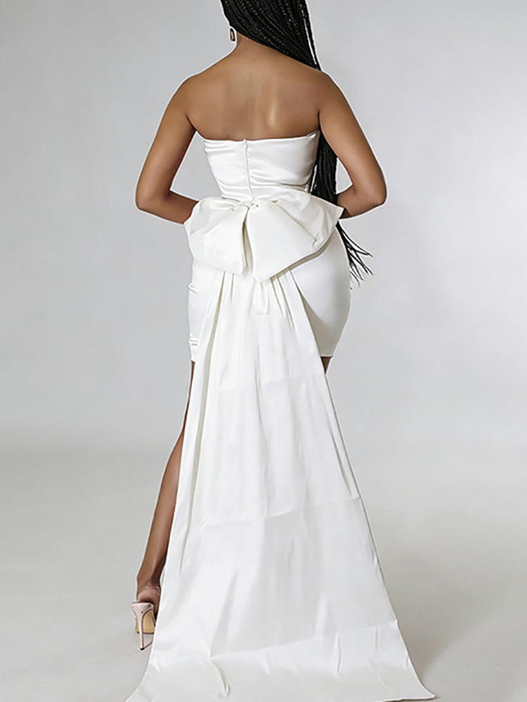 Strapless Bow Mini Dress