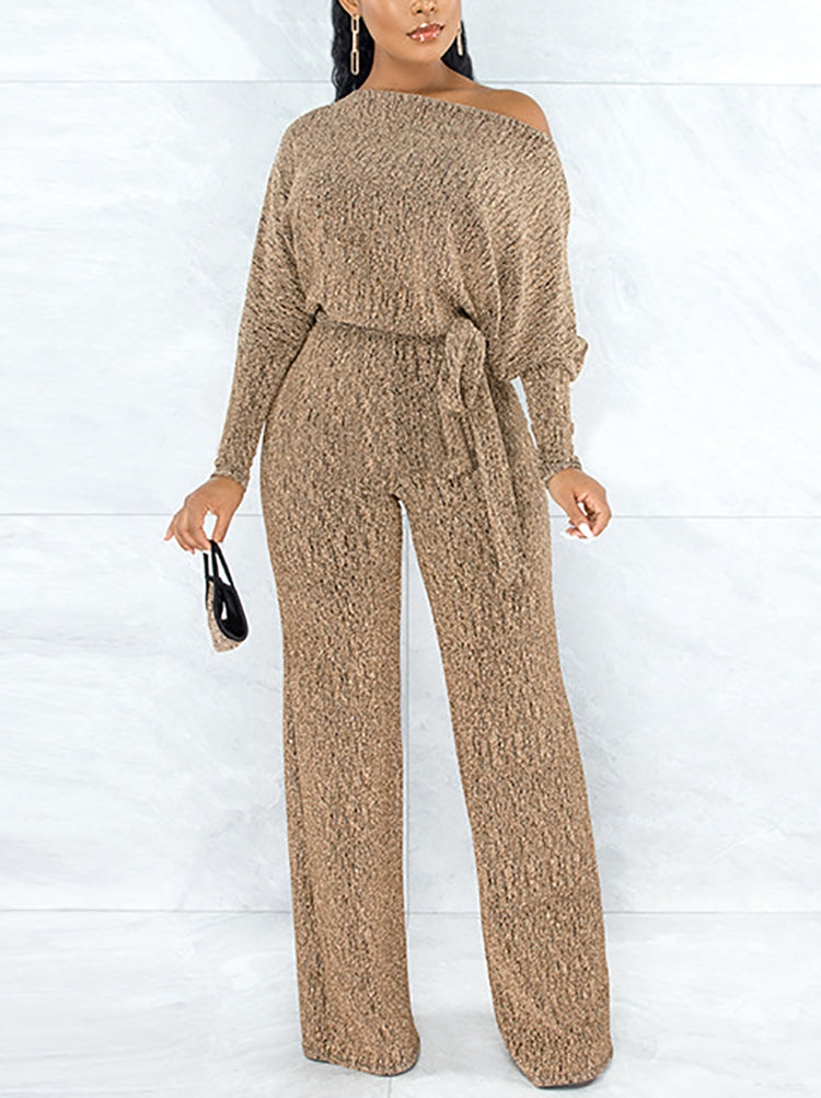 Leopardenmuster-Jumpsuit mit schulterfreiem Ausschnitt