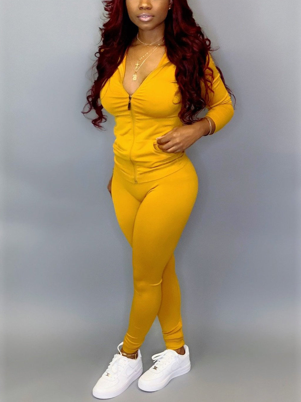 Hooded Zip Jacket Jogger Set