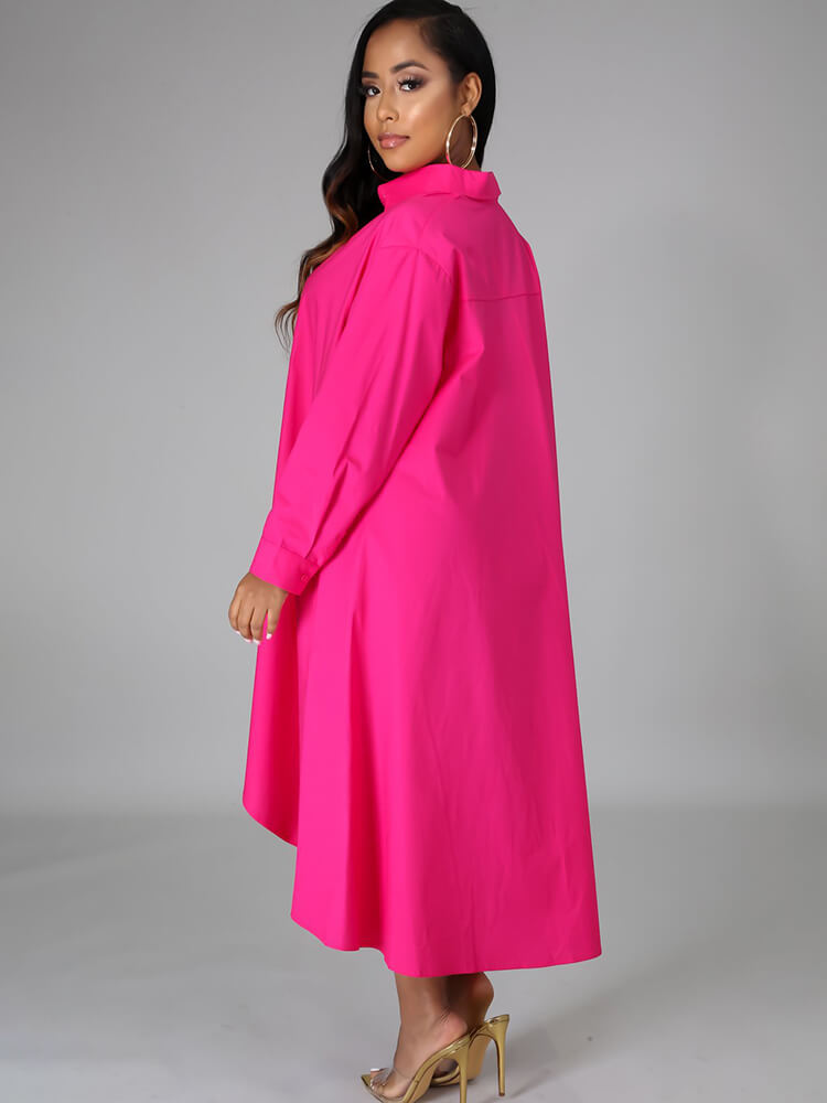 Long Sleeve Loose Shirt Maxi Dress