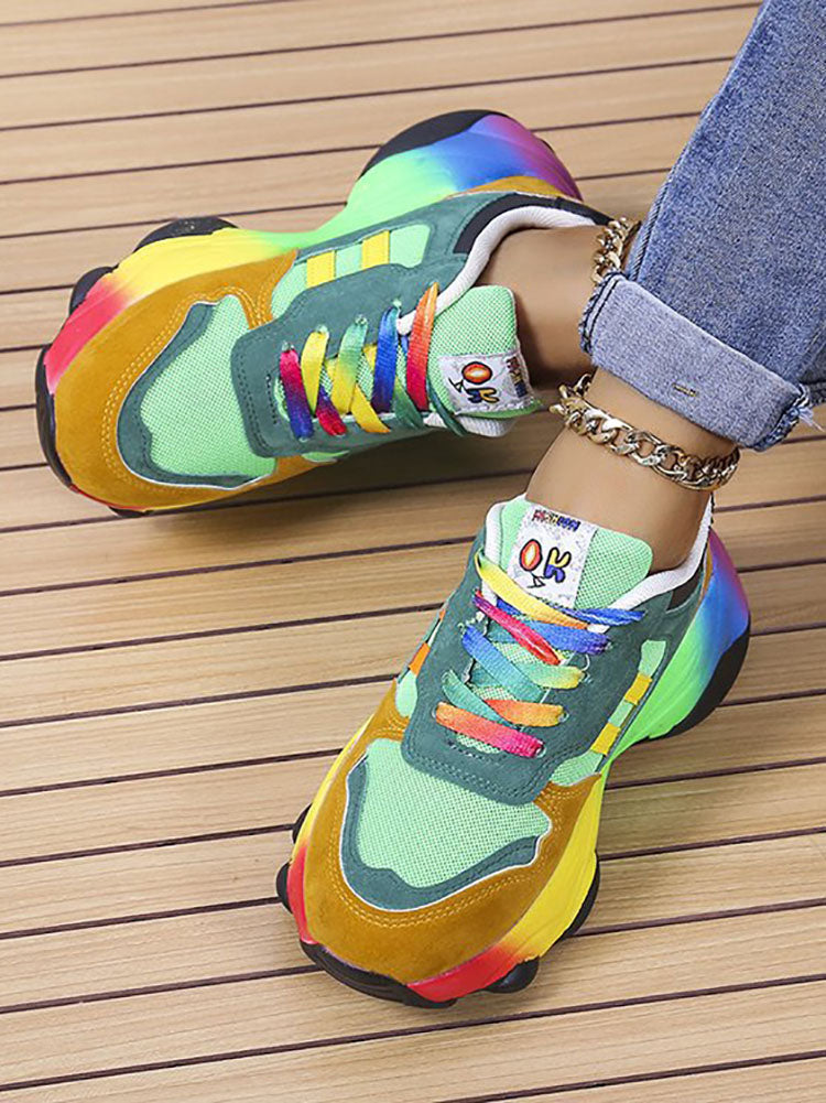 Gradient Colorful Platform Sneaker