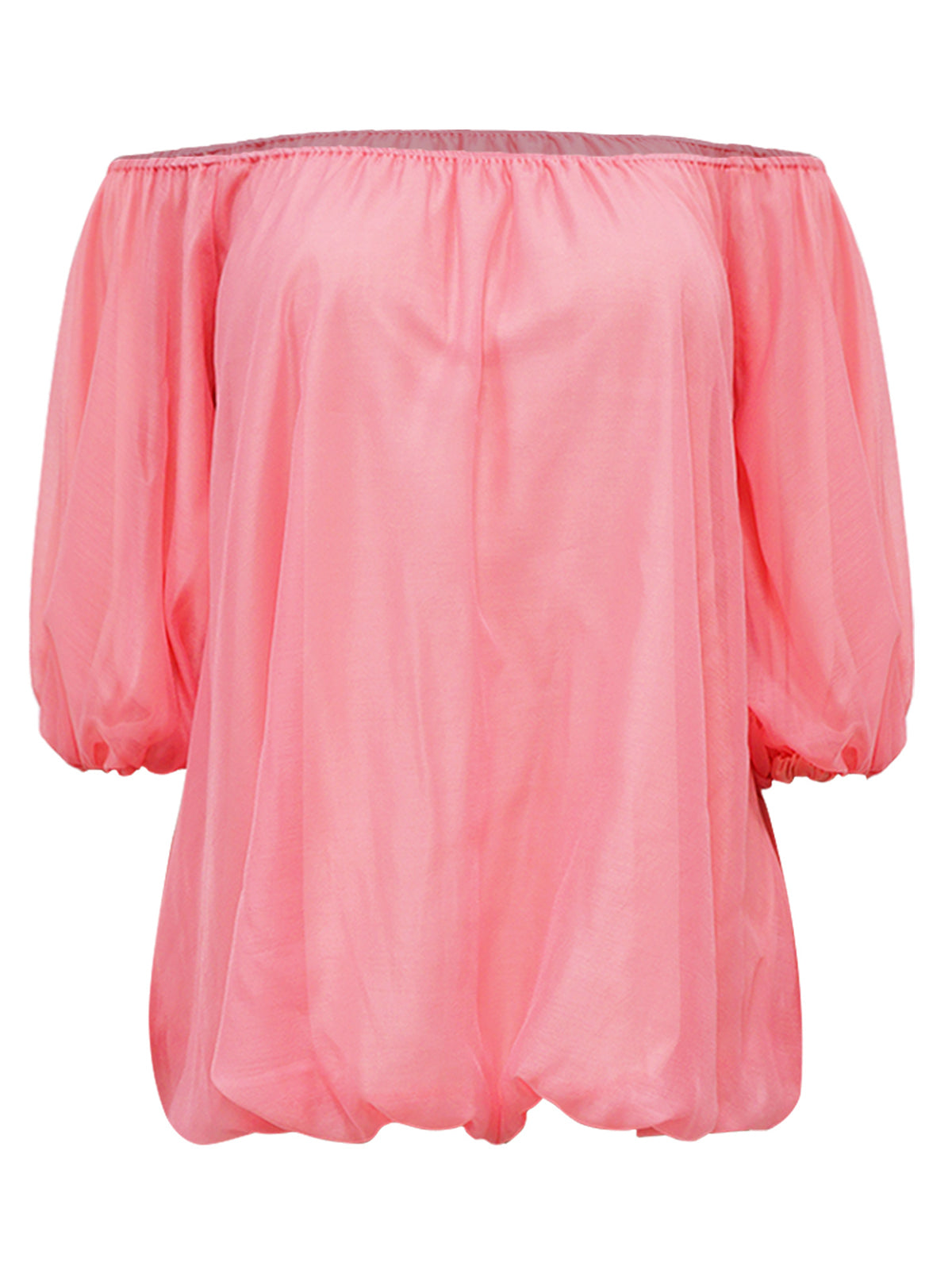 Plus Size Off Shoulder Puff Sleeve Dress