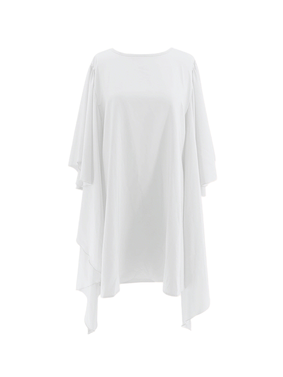 Plus Size Batwing Sleeve Ruffle Midi Dress