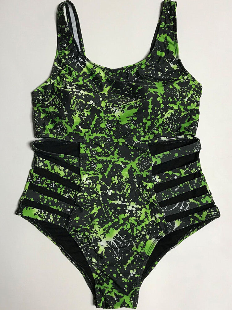 Plus Size One Piece Hollow Out Swimsuit