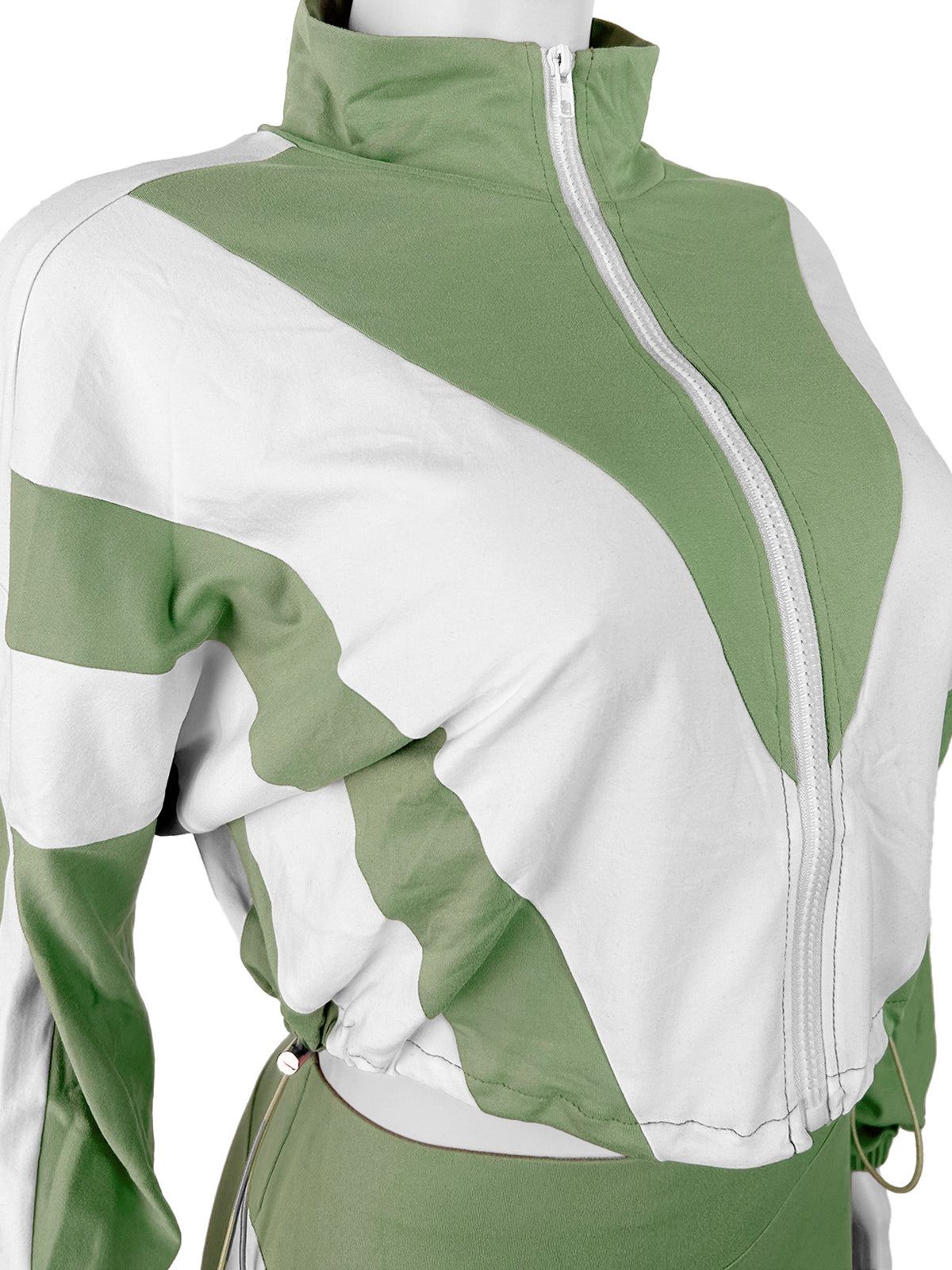 Colorblock Drawstring Waist Tracksuit