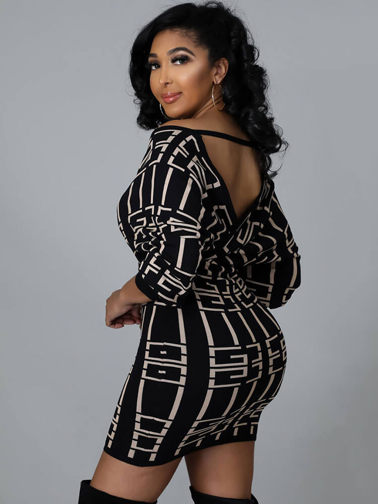 Long Sleeve Off Shoulder Mini Dress