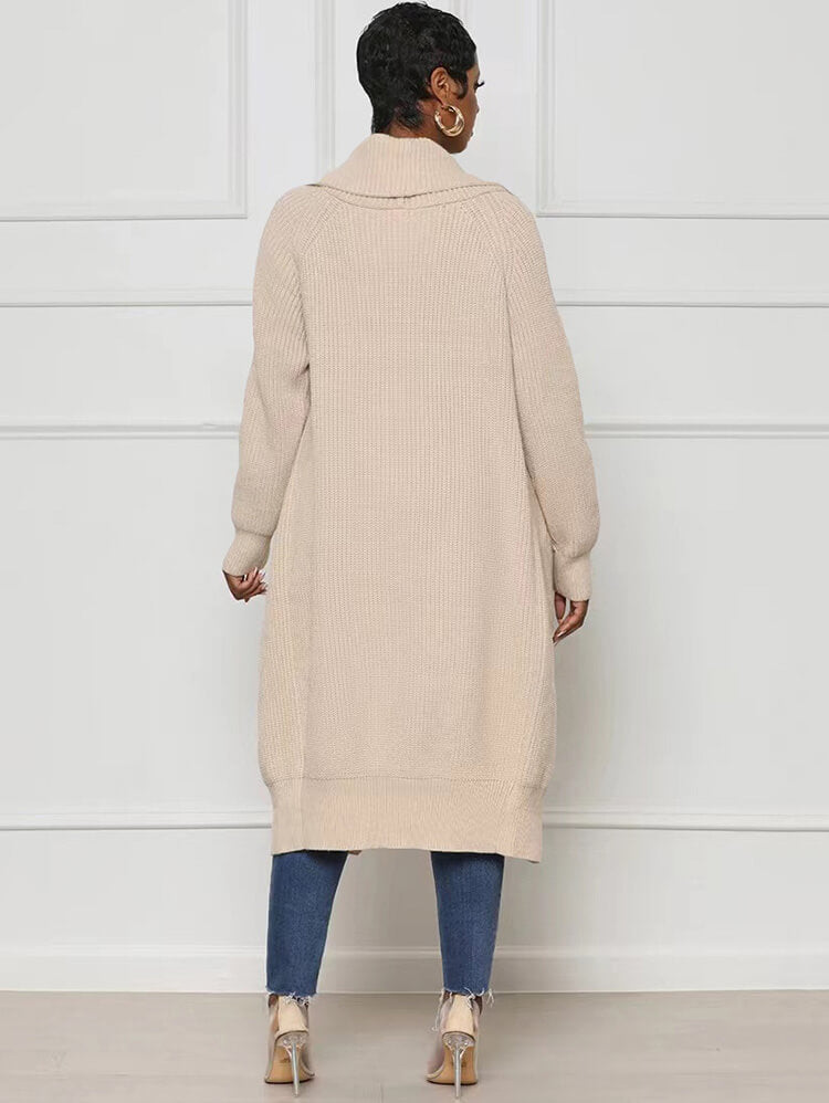 Knit Long Sleeve Solid Bodycon Cardigan