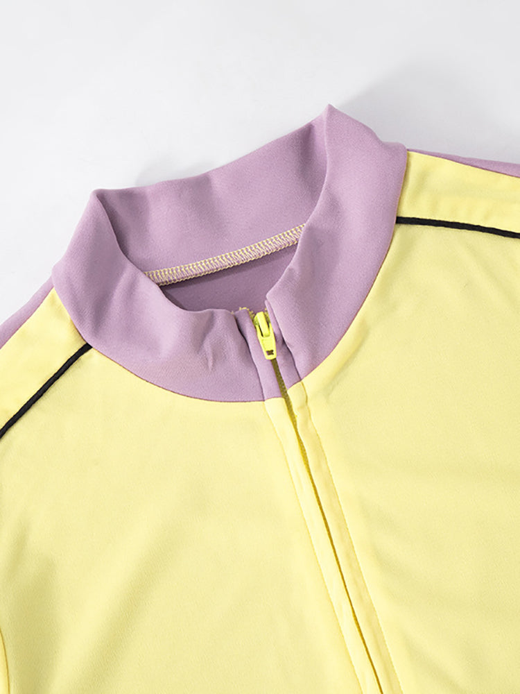 Stand Collar Slim Fit Jacket and Shorts Set