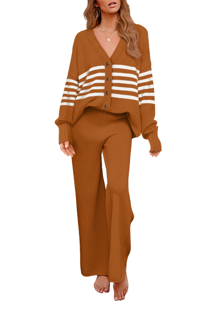 Two Piece Sweater Top Pants Set