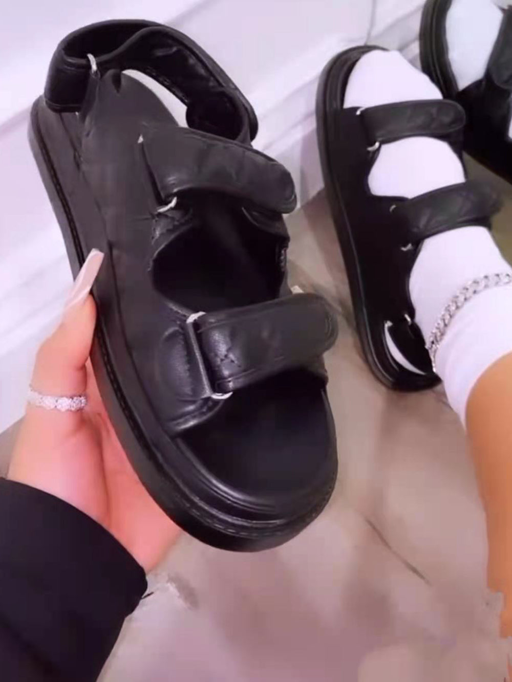 Soft Sole Chic Velcro Beach Sandal