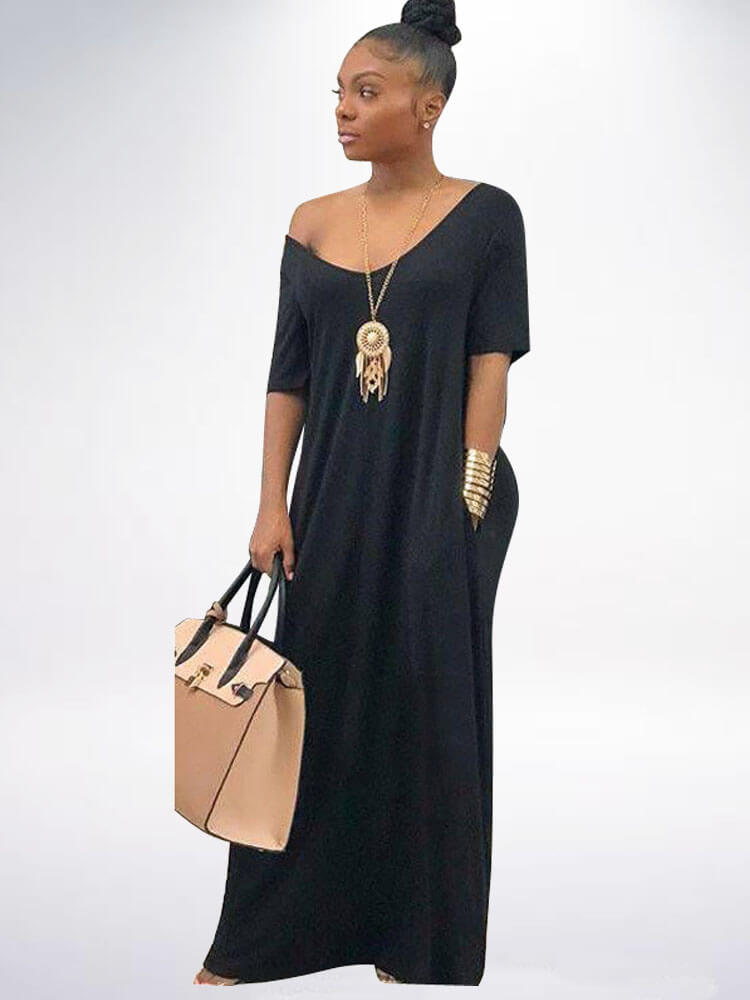 Kaftan Loose Pockets Boho Maxi Dress
