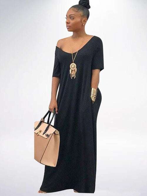 Casual Loose Pockets Maxi Dress