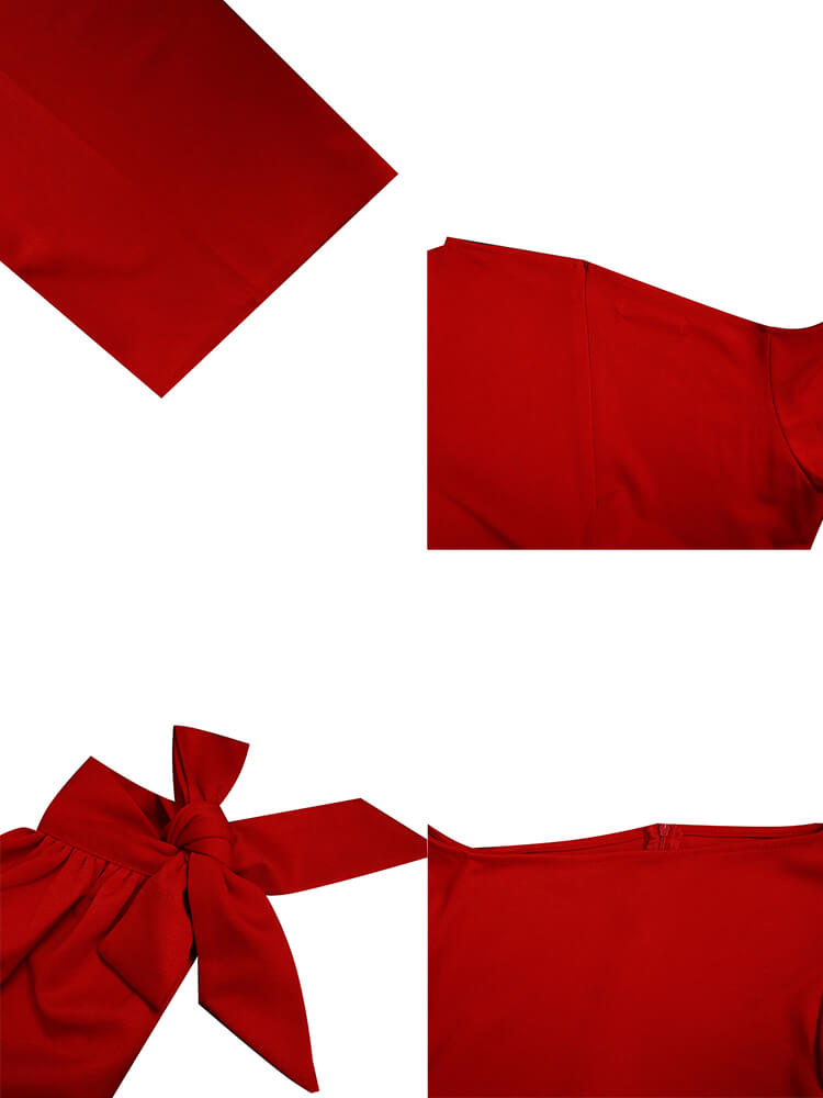 Long Sleeves One Shoulder Tie Up Jumpsuit