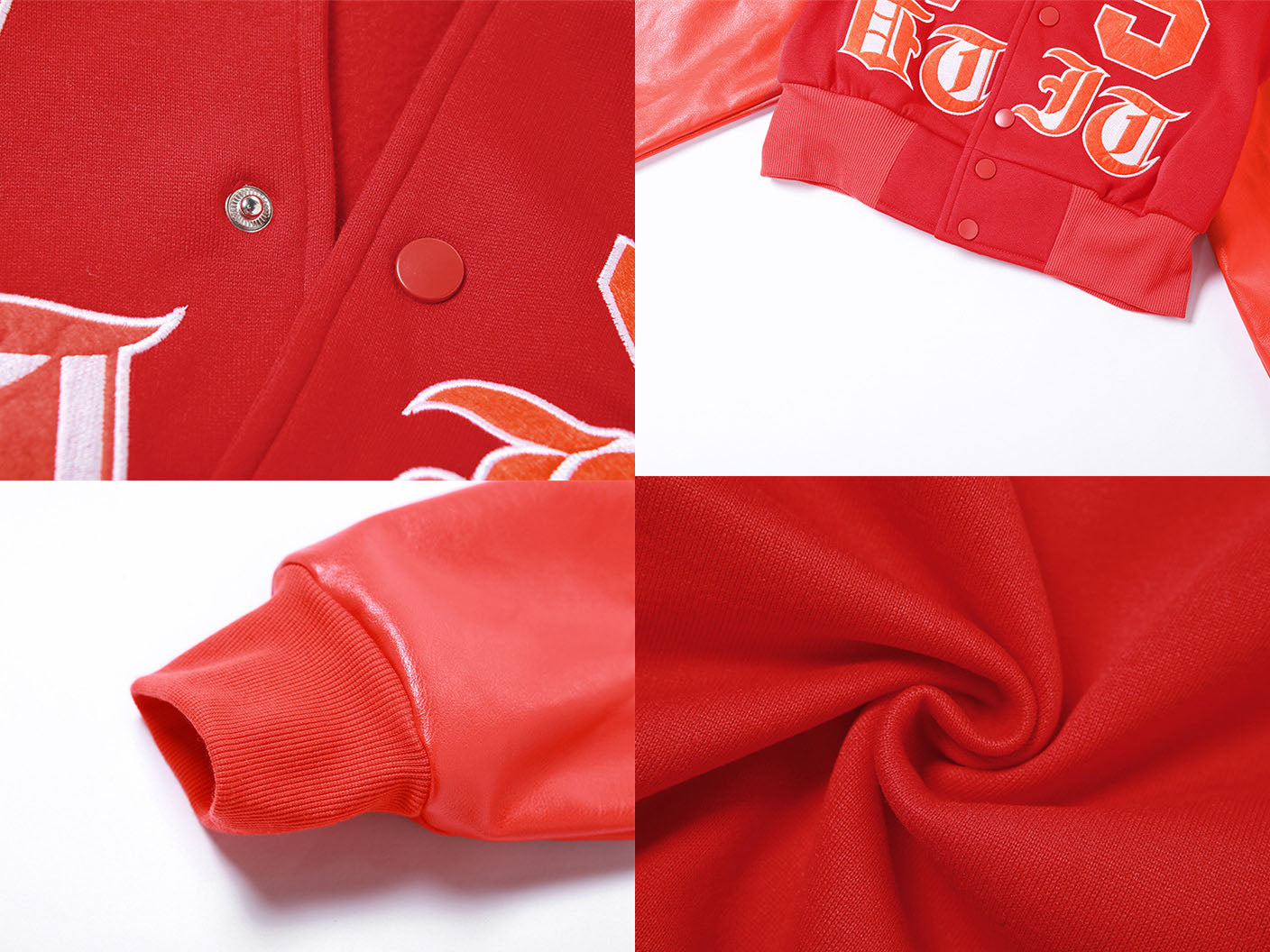 PU Patchwork Long Sleeves Baseball Jacket