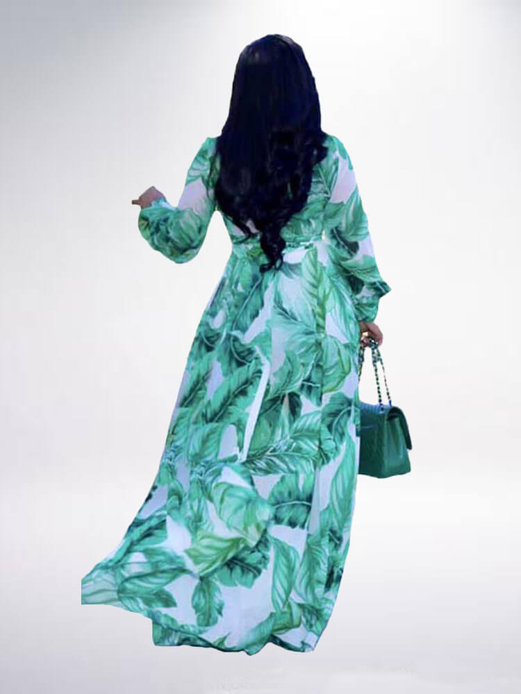 Floral Print Pleated Maxi Dress