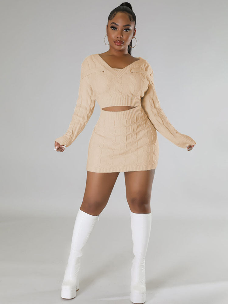 Long Sleeves Cut Out Mini Dress