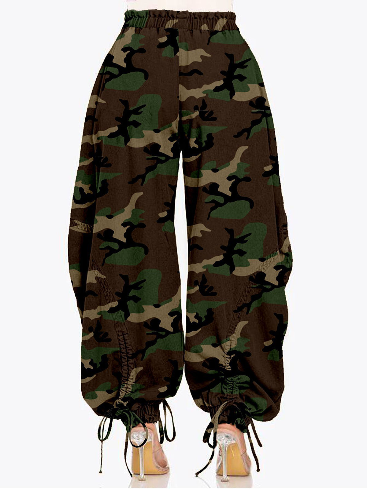 Camouflage Print Drawstring Harem Pants