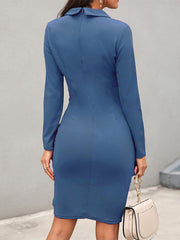Long Sleeve Elegant V Neck Mini Dress