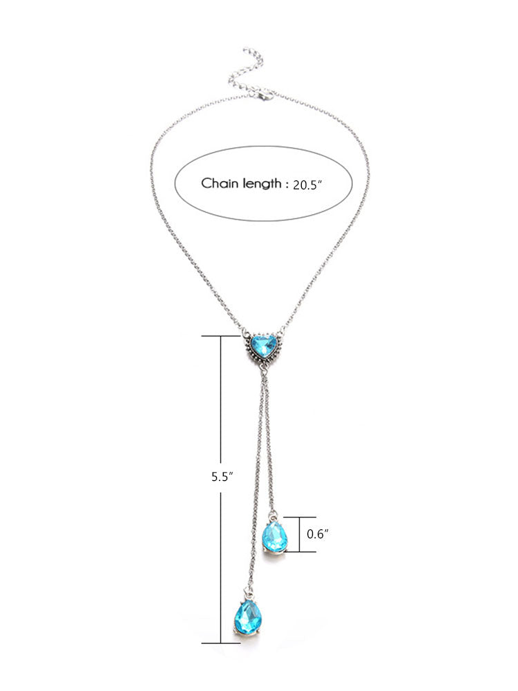 Heart Shaped Rhinestone Pendant Necklace