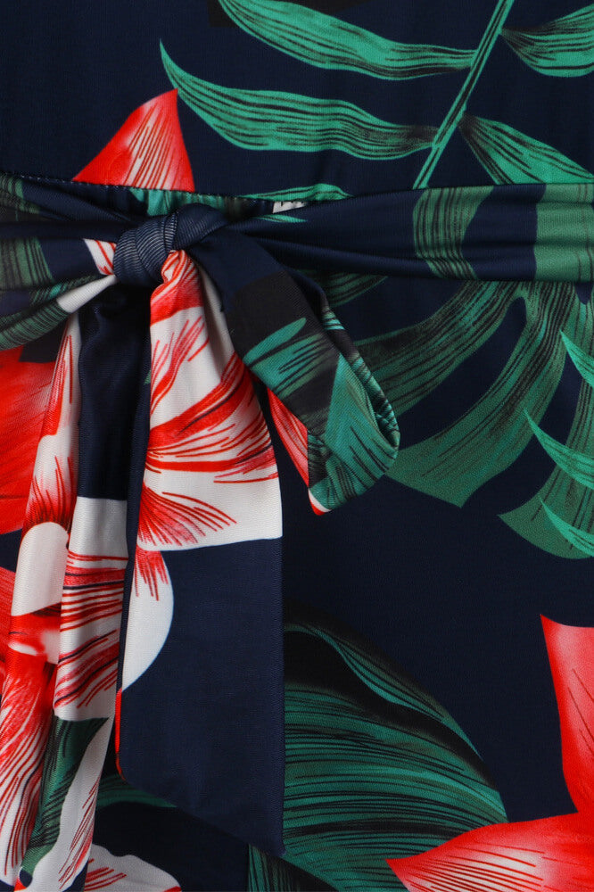 Off Shoulder Floral Rainbow Romper