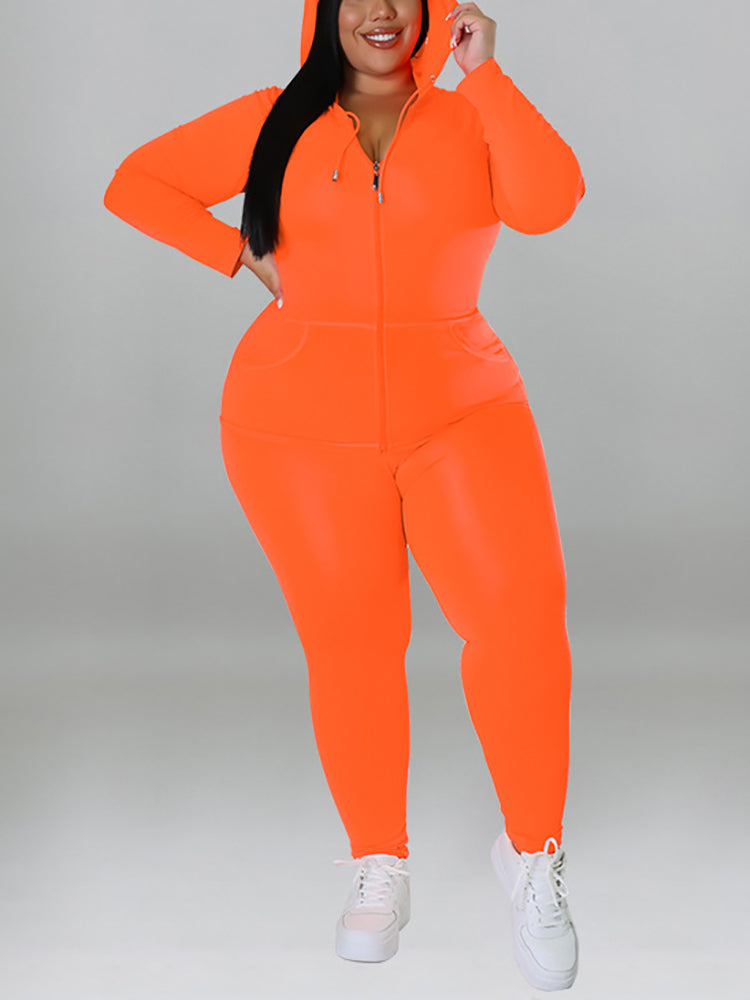 Solid Color Hoodie Pants Set