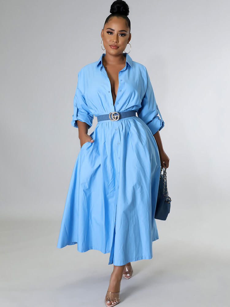 Long Sleeve Solid Color Bodycon Maxi Dress