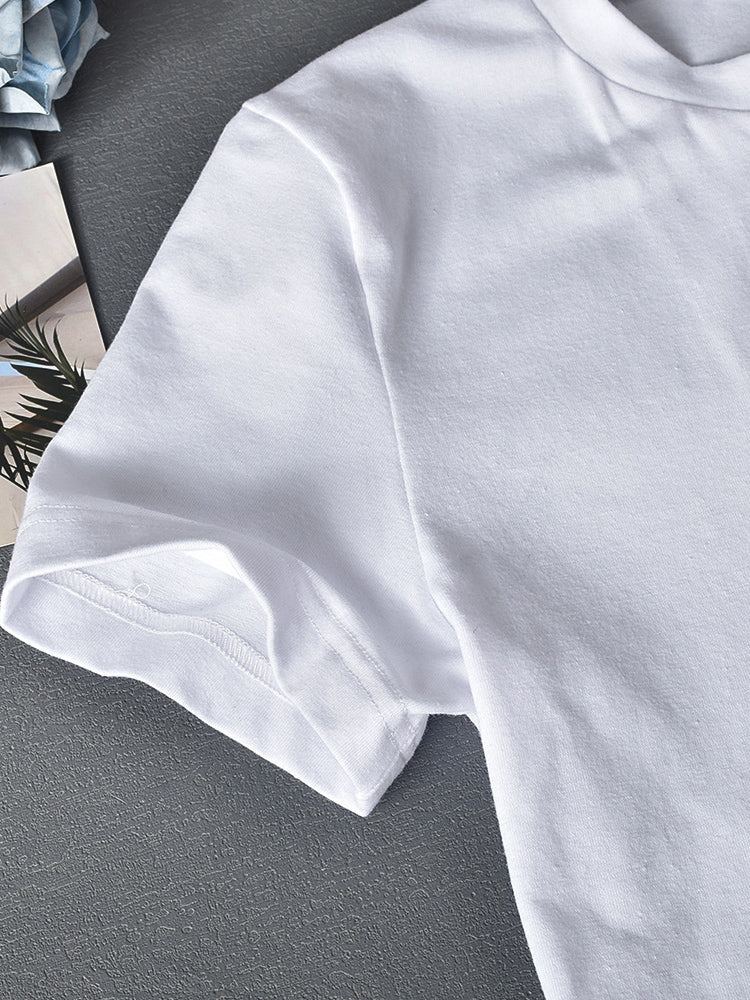 Rhinestone Split Hem Crop Top