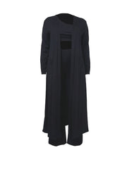 Plus Size Three Piece Solid Color Pant Suit