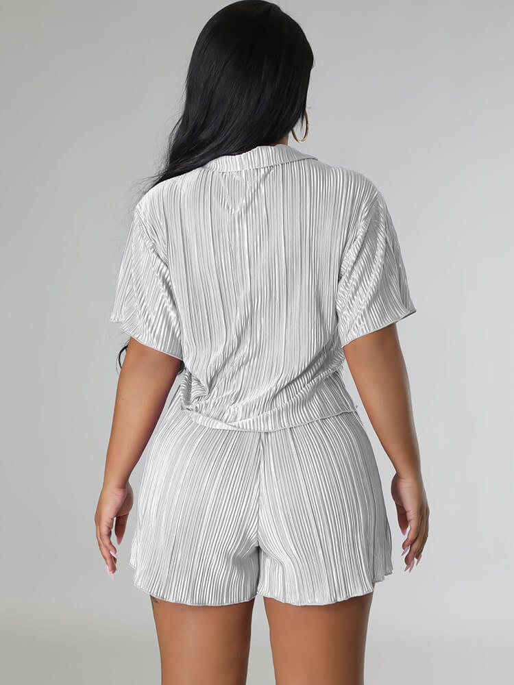 Two Piece Short Sleeve Shirts Shorts