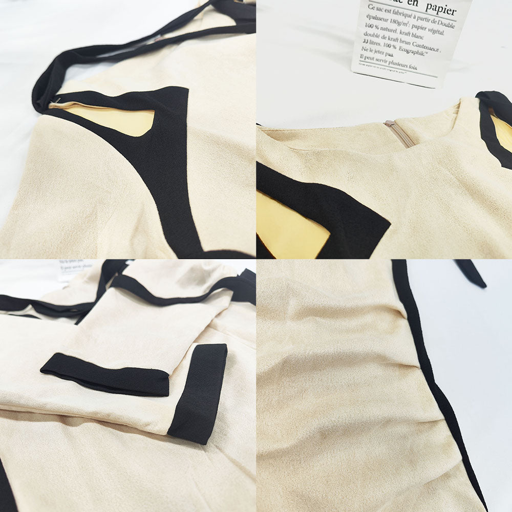 Suede Half Sleeves Bodycon Midi Dress