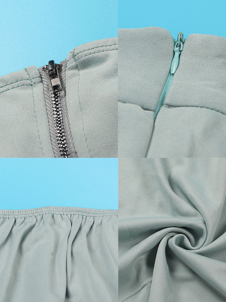 Lantern Sleeve Plus Size Two-Piece Set