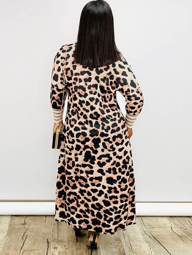 Long Sleeve Printed Color Block Cardigan