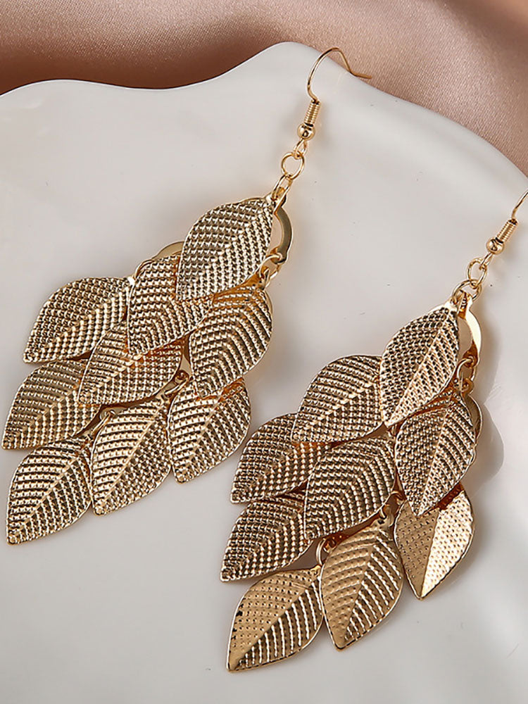 Minimalist Layer Leaf Earrings