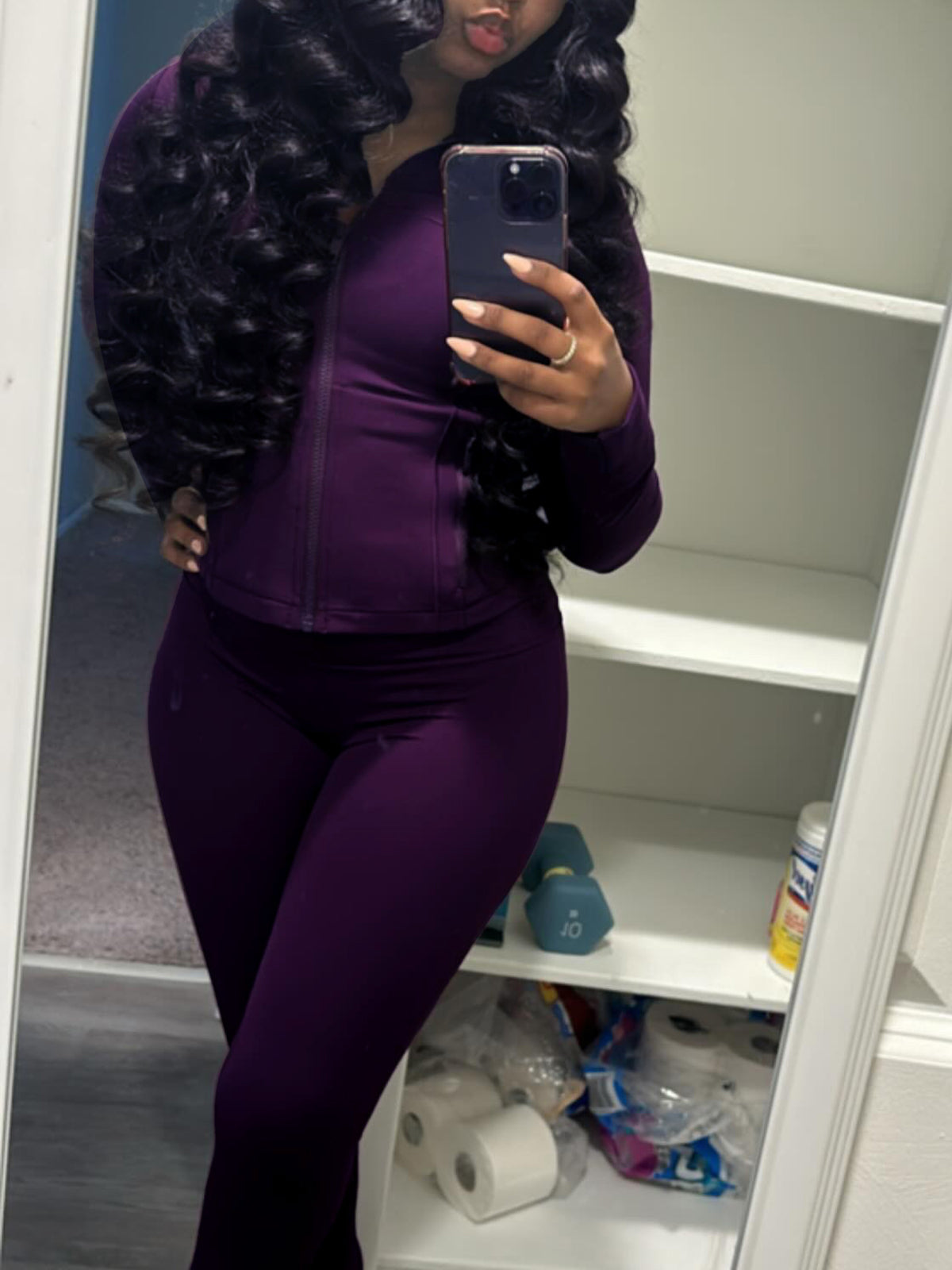 Two Pieces Sporty Fitted  Flare Pants Set