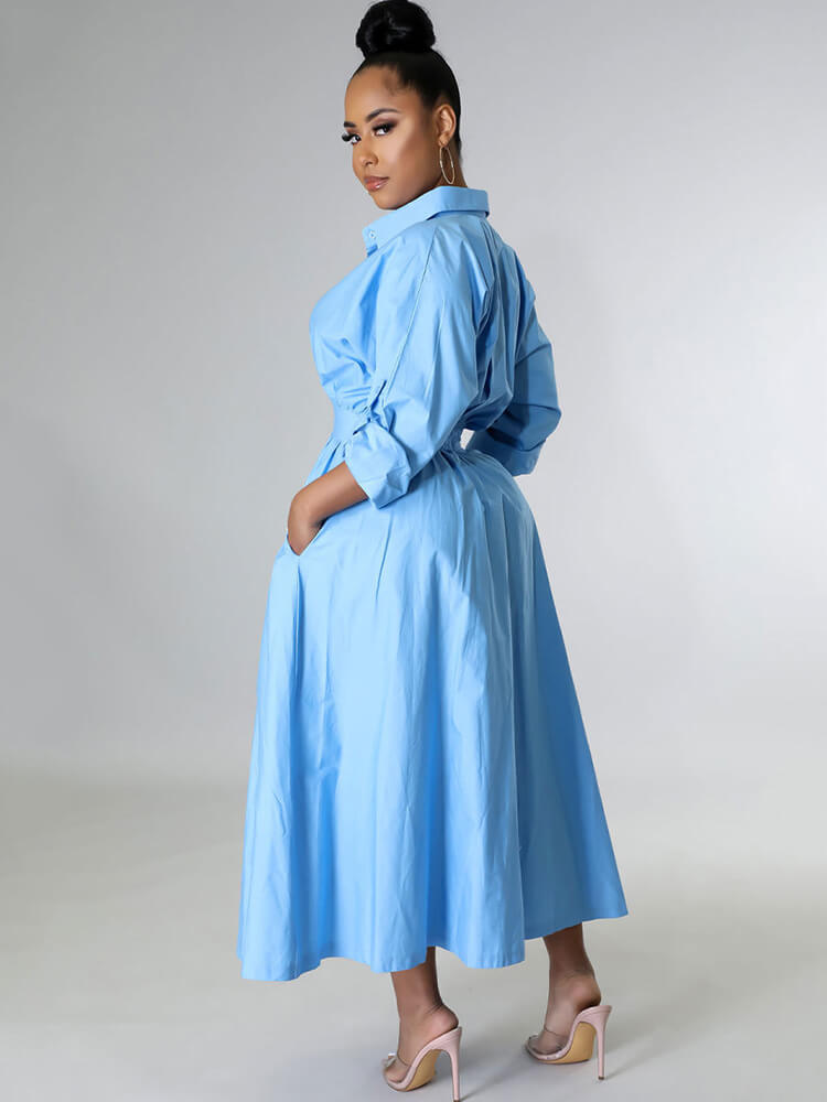 Long Sleeve Solid Color Bodycon Maxi Dress