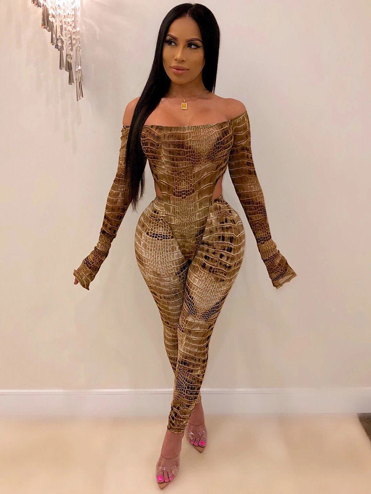 Two Pieces Print Off Shoulder Pants Sets