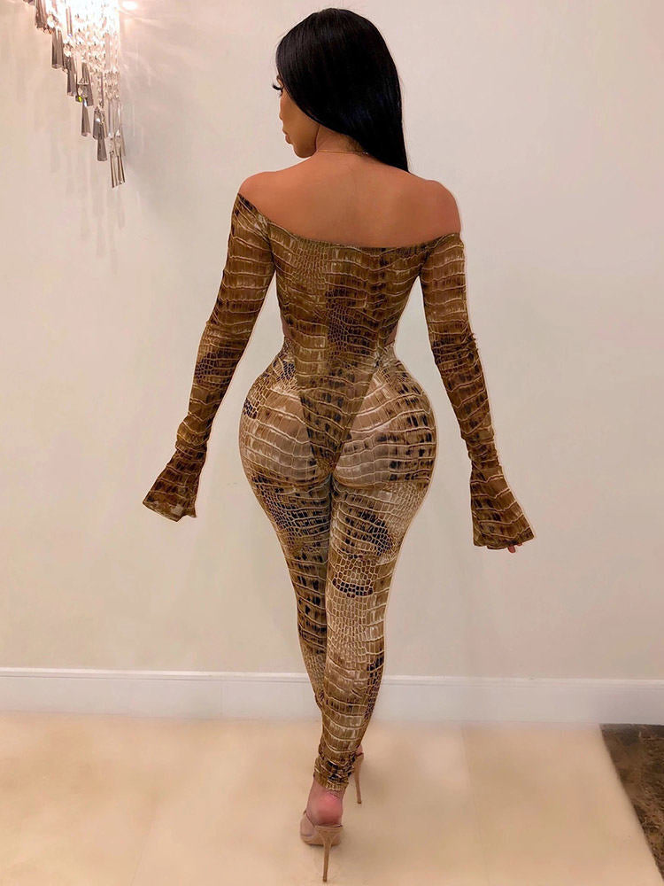 Two Pieces Print Off Shoulder Pants Sets