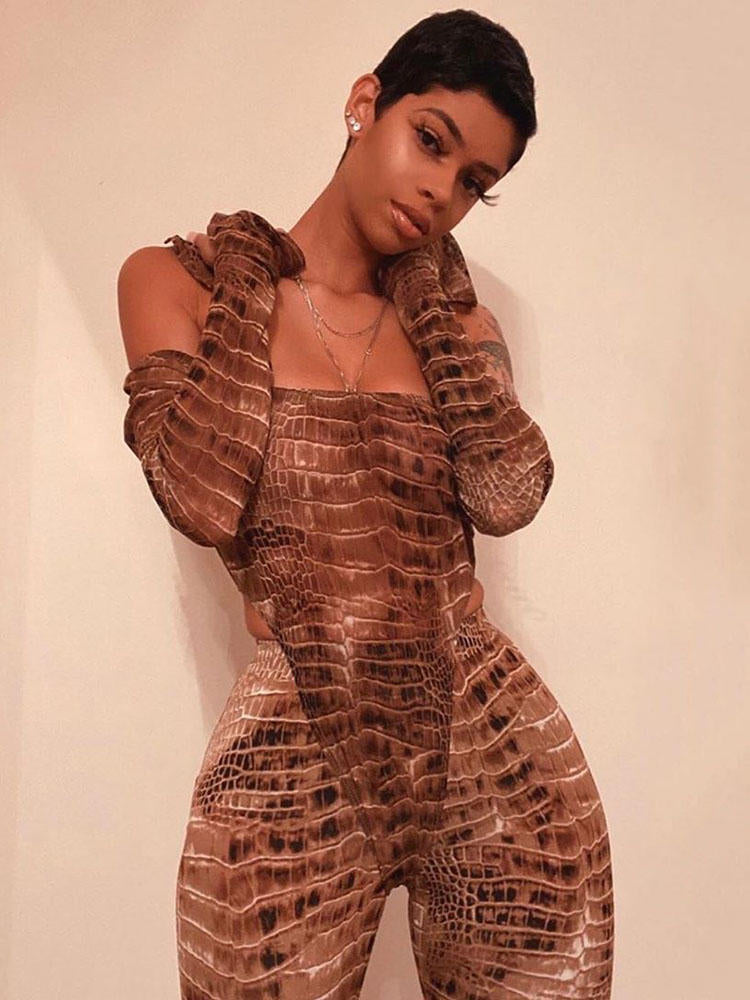 Two Pieces Print Off Shoulder Pants Sets