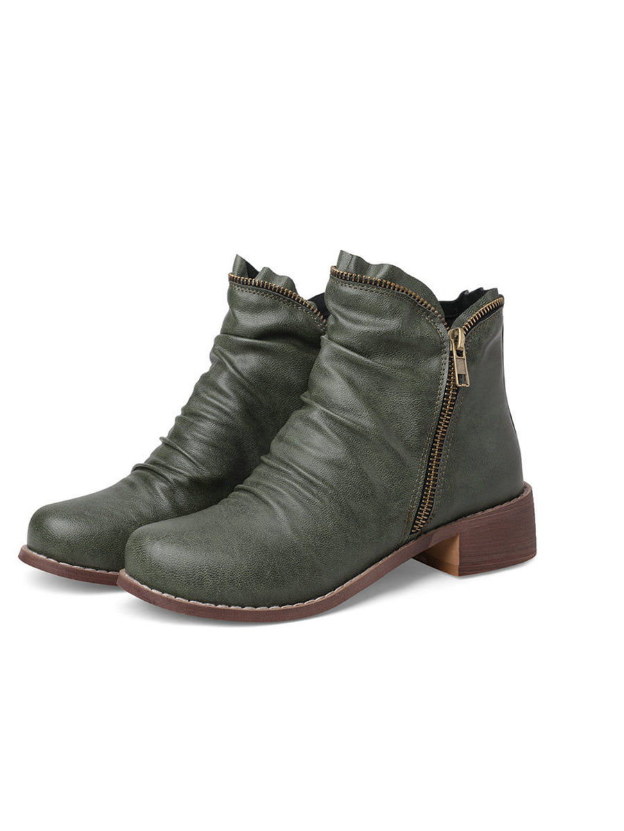 Plus Size Chelsea Side Zipper Ankle Boots