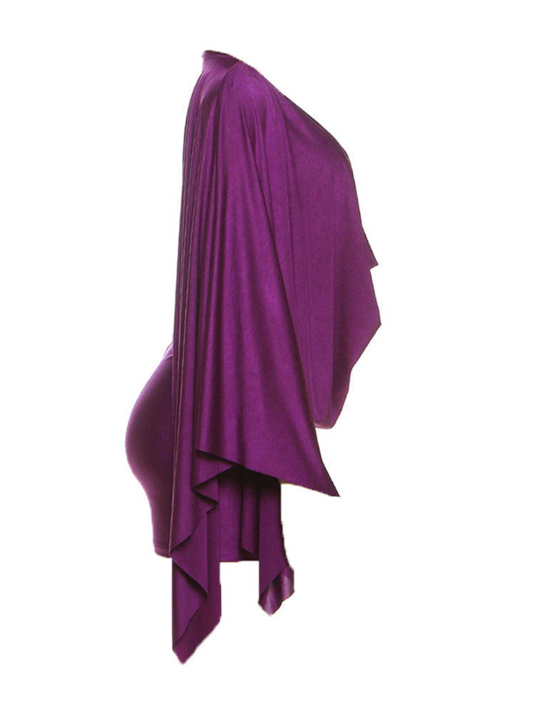 Draped Batwing Mini Dress