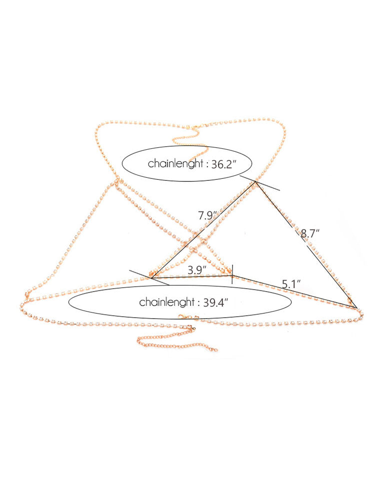 Rhinestone Glitter Crisscross Body Jewelry