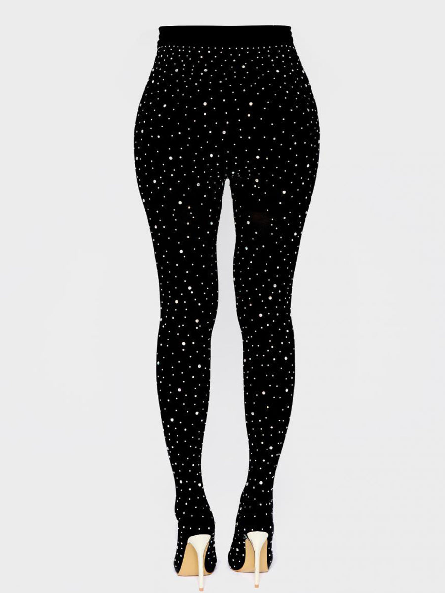 Rhinestone Stiletto Pointed Toe Pants Boots