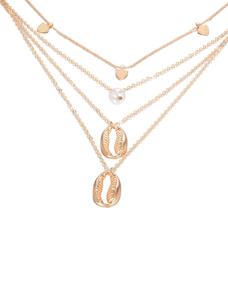 Casual Shell Pearl Multilayer Necklace