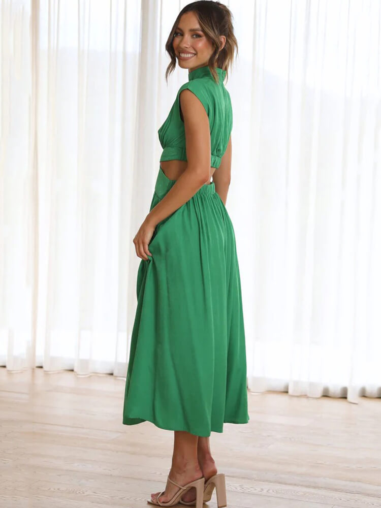Sleeveless Cut Out Bodycon Maxi Dress