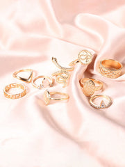 Ten Piece Snake Rhinestone Rings Set