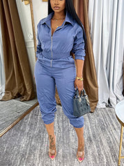 Zipper Multi Pockets Utility Jumpsuit