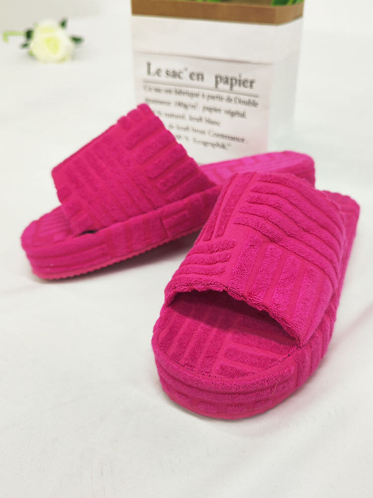 Thick Sole Round Toe Towel Fabric Slide