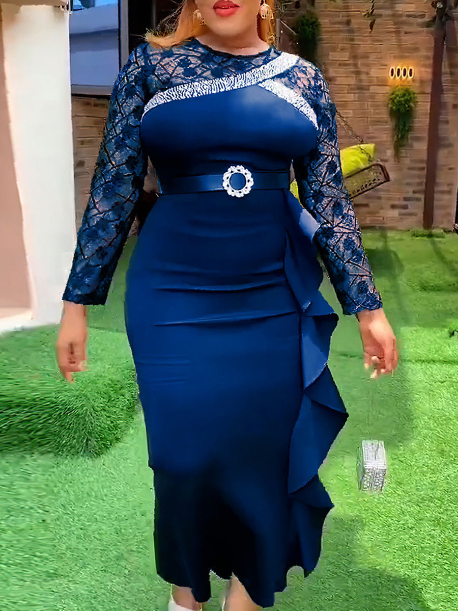 Plus Size Rhinestone Embellished Dress