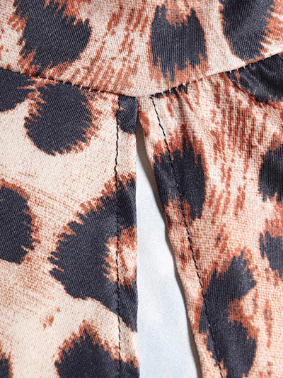 Asymmetrical Leopard Halter Neck Dress